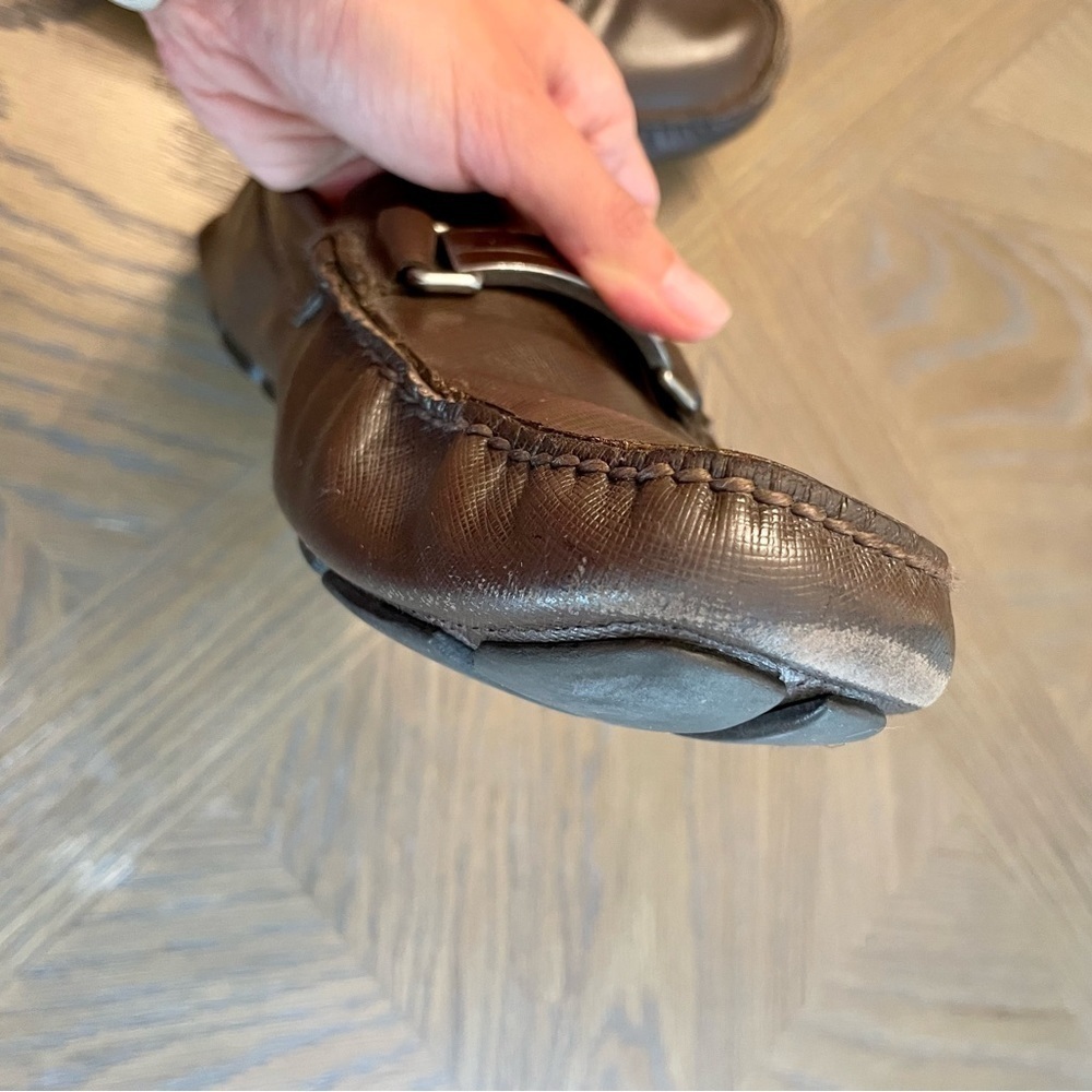 Authentic Prada Men’s Brown Driving Loafers Shoes - Picture 7 of 14